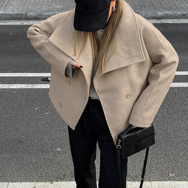 SEAME - Anastasia Double Breasted Coat Beige S