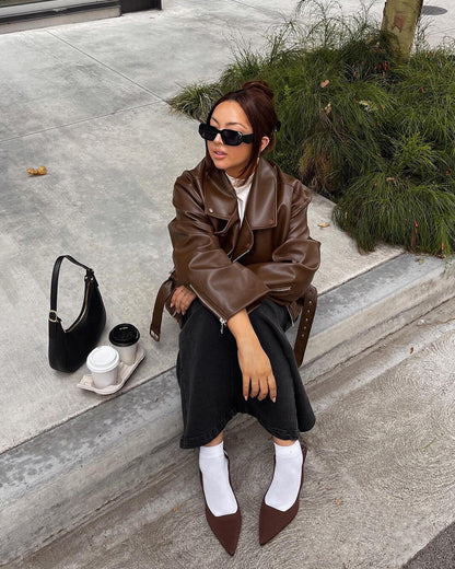 Seame CH - Kailene Vegan Leather Jacket - Jackets - 3256809437892073-;HQ1757492446195519395