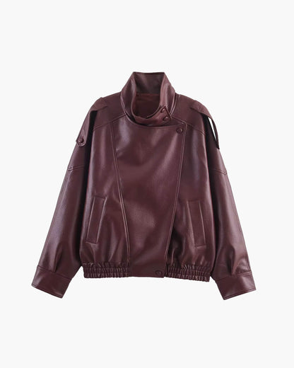 Seame CH - Sandra Asymmetrical Leather Jacket - Jackets - 